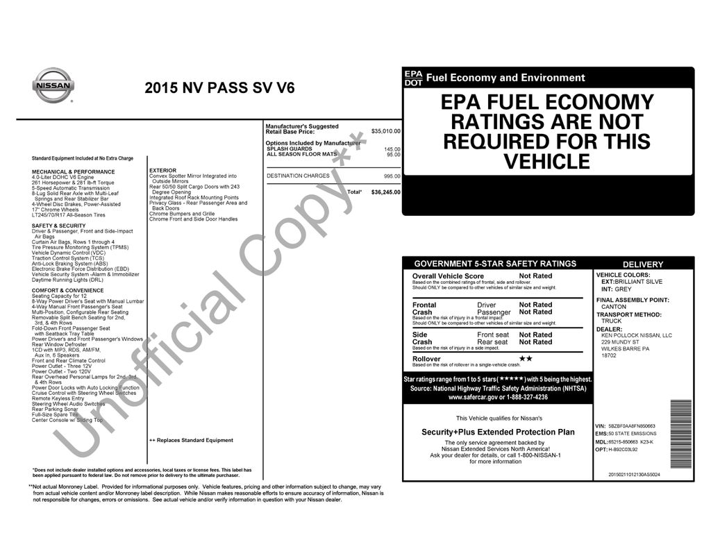 nissan nv passenger 2015 5BZBF0AA8FN850663 image nissan nv passenger 2015 5BZBF0AA8FN850663 image